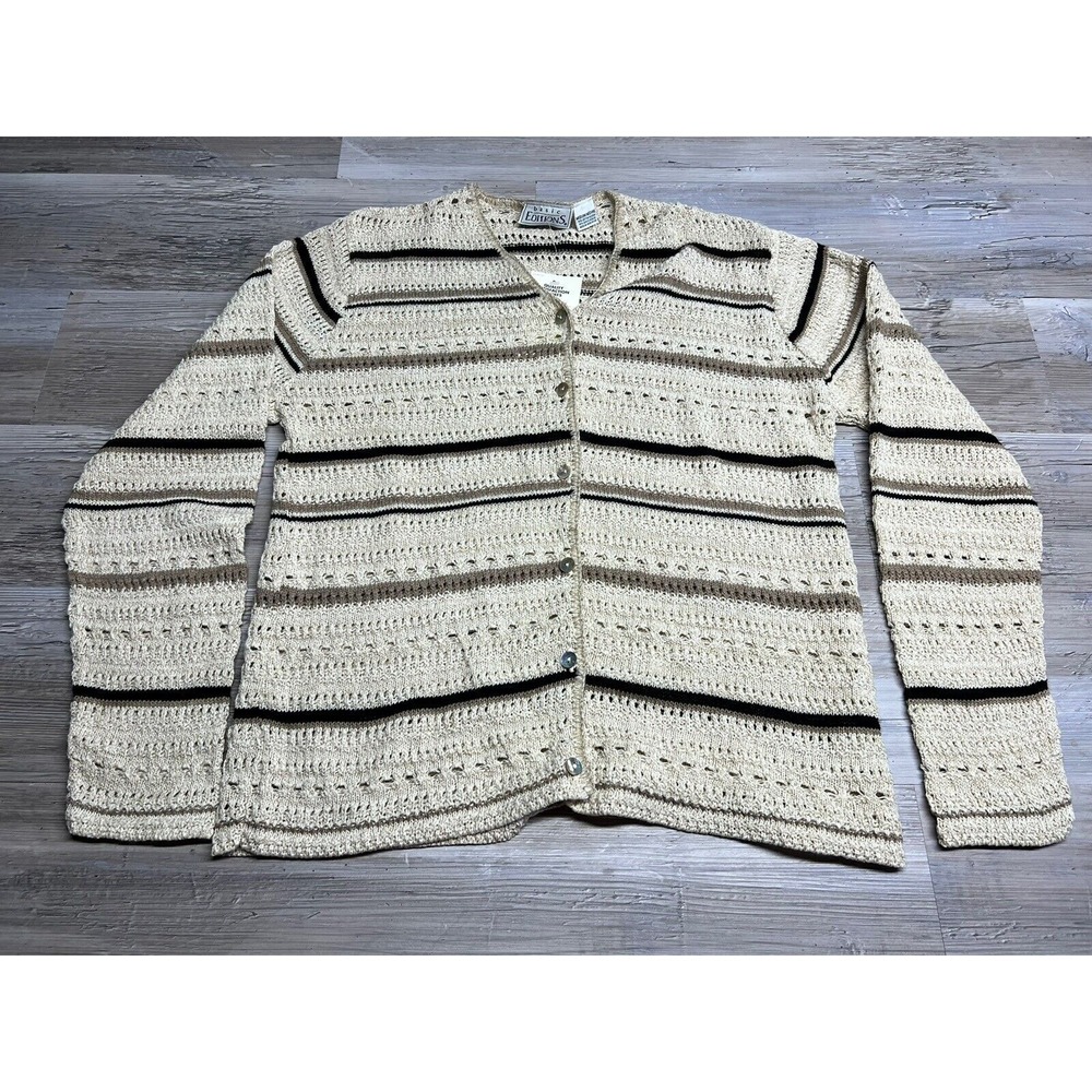 Kmart Basic Editions Shrug Cardigan Open Knit Sweater Women's Medium‎